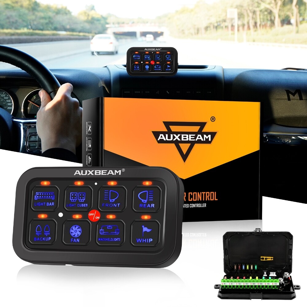 Auxbeam 8 Gang Circuit Control System Box On-Off LED Car Touch