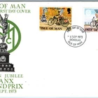 1973 Isle of Man Manx Grand Prix 50th Motorcycle Races FDC Cover Stamps Moto 7N