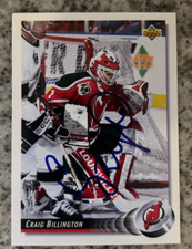 1992-93 Upper Deck Devils Hockey #315 Craig Billington signed autographed  Card