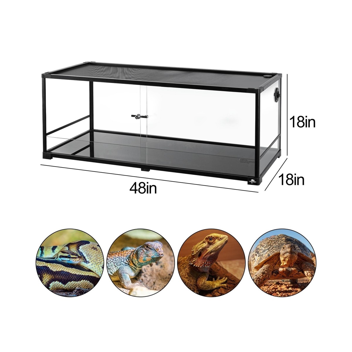 67 Gallon Reptile Tank, Glass Reptile Terrarium 48
