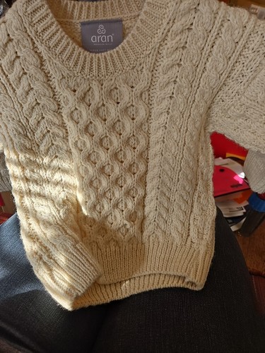 Aran Woollen Mills Childrens Knitted Merino Wool Irish Sweater XS - Picture 3 of 7