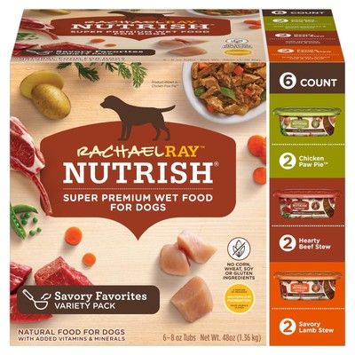 Rachael Ray Nutrish Natural Premium Wet Dog Food, Savory Favorites Variety Pack