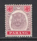 M14556 Malayan States ~ Pahang 1899 SG15 - 4c dull purple & carmine.
