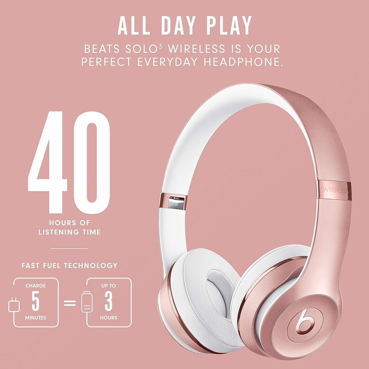 Beats Solo3 Wireless On-Ear Bluetooth Headphones Apple W1