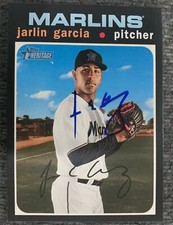 JARLIN GARCIA Marlins Giants signed auto autographed 2020 Topps Heritage Card