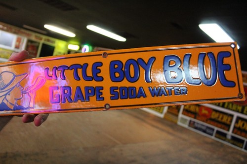 DRINK LITTLE BOY BLUE GRAPE SODA POP DEALER PORCELAIN METAL SIGN COKE COLA - Picture 5 of 8