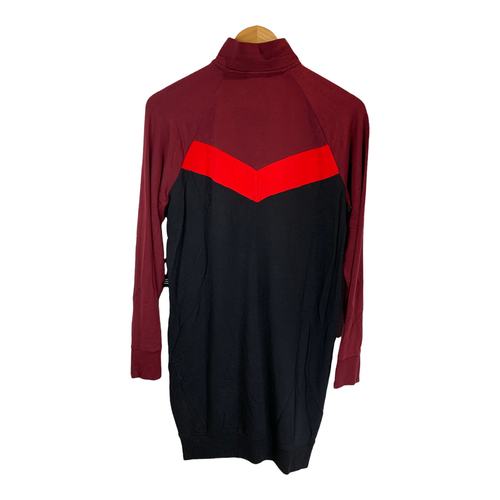 Express Oversized Long Sleeve Track Dress Red Black Size XS - Picture 2 of 8