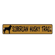Aluminum Weatherproof Road Street Signs Siberian Husky Trail Dog Home Decor Wall