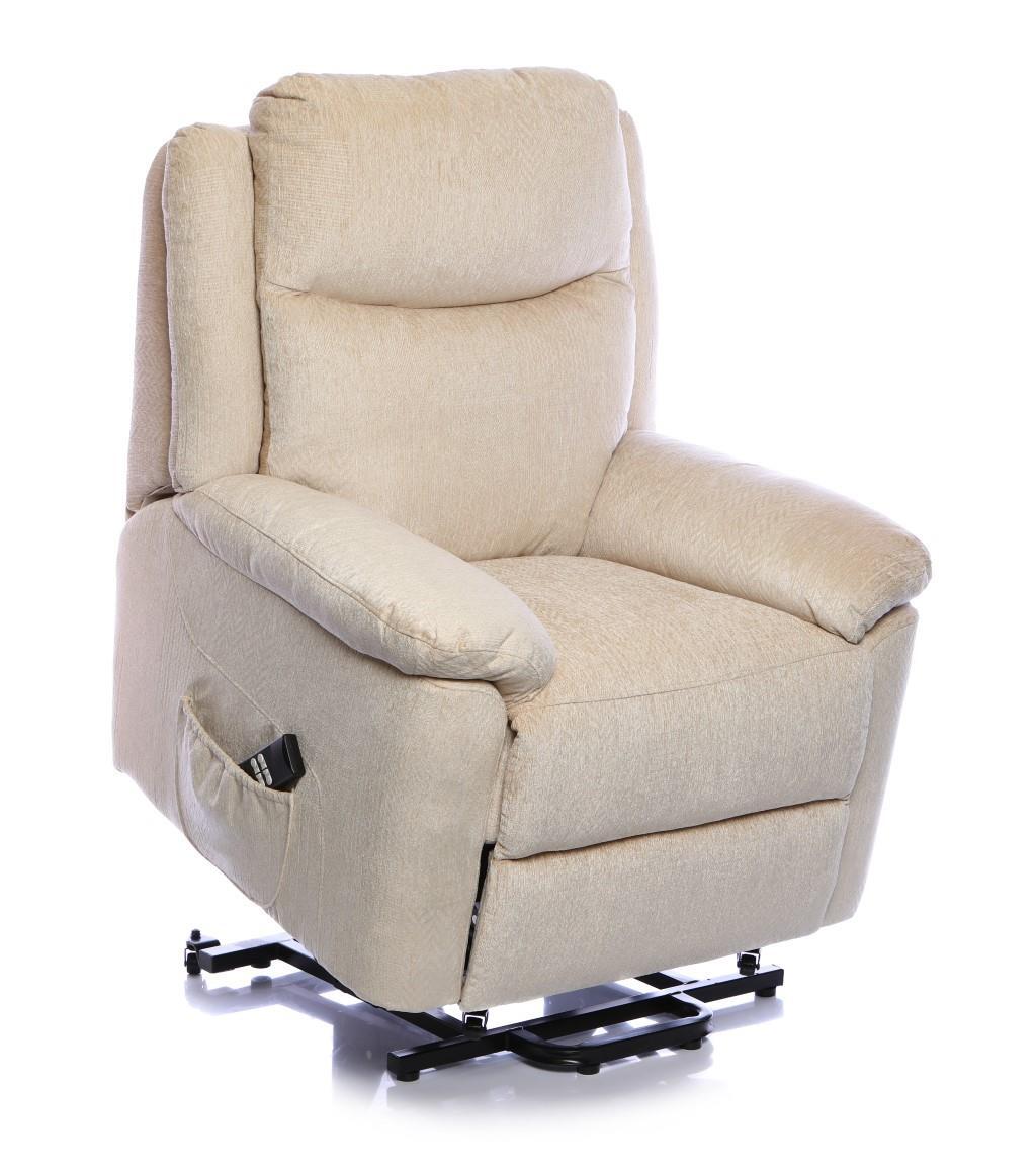 The Evesham Mobility Riser Recliner Arm Chair Fabric in Cream