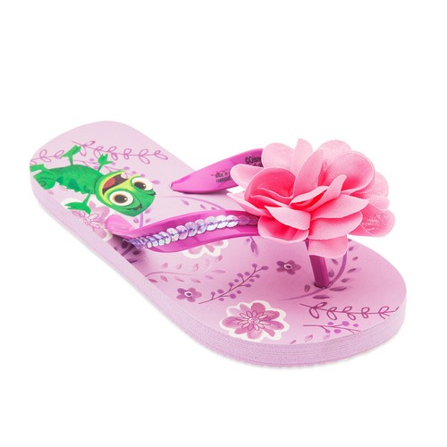 Disney Store Rapunzel & Pascal Flip Flops Girls Sandals 5/6 7/8 9/10 11/12 13/1 - Picture 2 of 3