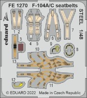 MW22 Eduard FE1270 F-104A/C Seatbelts Steel 1/48 Zoom Set For Kinetic