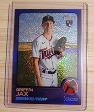 2022 Heritage Base Chrome Hot Box Purple #268 Griffin Jax - Minnesota Twins