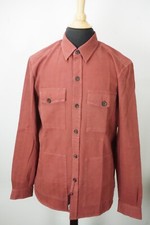 Isaia Napoli Declassato Cashmere Blend Red Herringbone Overshirt L BRAND NEW