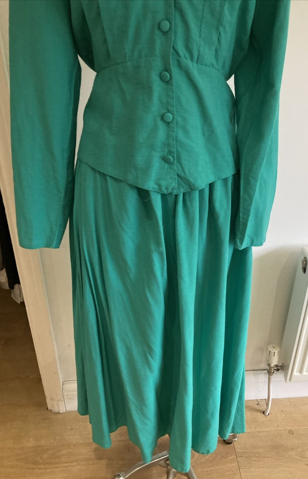 Zandra Rhodes at 5th Avenue Jade Skirt Suit Vintage 1980s, UK Size 14 3