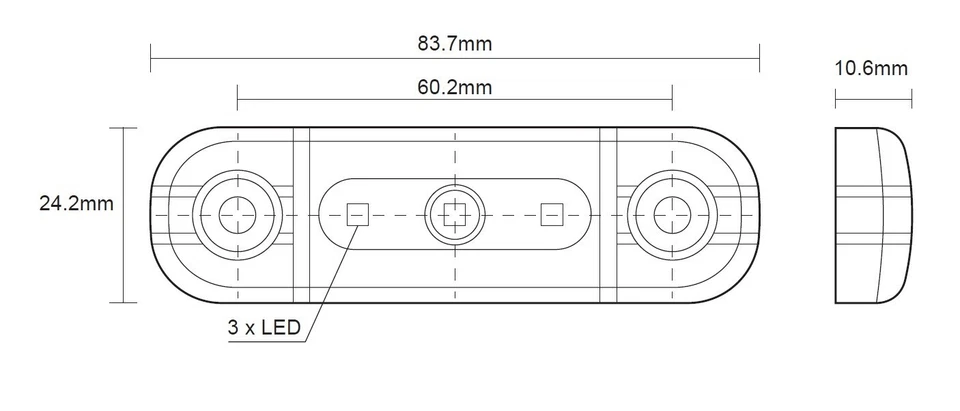10 Luci LED Ingombro Laterali 12V 24V Arancio Camion Rimorchio Omologati - Imagen 2 de 4