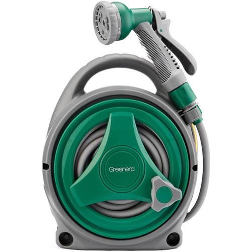 14M Garden Hose Reel Compact Portable Water Pipe 7 Adjustable  