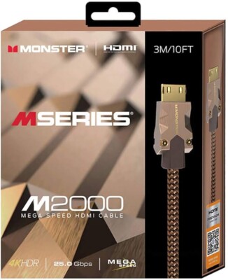 Monster M2000 4K HDMI Kabel 3m | High Speed HDR 24K Gold | für PS5 & TV | NEU