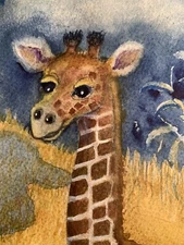 WATERCOLOR 11x14 Original Home Decor Landscape Animal Signed New Impressionism