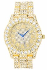Women's Gold Bezel Colored Dial Roman Numerals Watch -ST10327LA