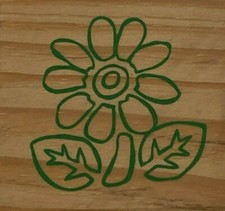 Greenbrier Daisy Outline Flower Rubber Stamp Garden Spring Floral Card Making