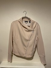 H By Halston French Terry Knit Moto Flyaway Women’s Jacket Size 16 High Quality