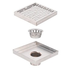 5.9" Shower Drain Stainless Shower Floor Drain w/Removable Cover Grid Grate