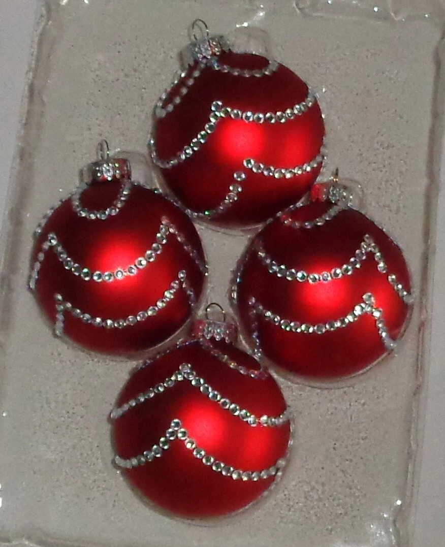 Red and silver glass ornaments deals