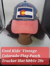 Used Kids' Vintage Colorado Flag Patch Trucker Hat hbb1c 28s