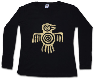 AZTEC BIRD II DAMEN LANGARM T-SHIRT Indians Sign Mayans Indianer Azteken Vogel