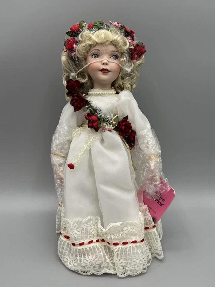 Vintage Paradise Galleries Angel Of Love Porcelain Doll 13” W/ Wings, Box, & COA - Image 3 of 4