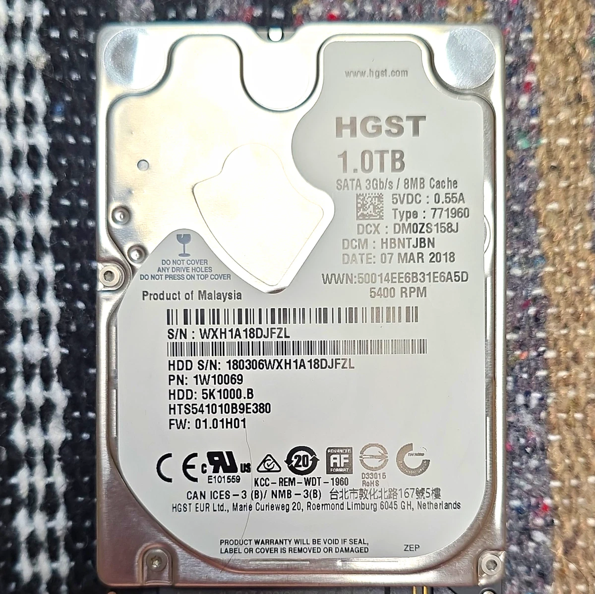 HGST 1TB SATA III 5400RPM 2.5 Inch Internal Hard Disk Drives for