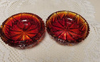 Boyd Crystal Art Glass DIAMOND PUFF Trinket Covered Dish in CHERRY RED - Glows! — photo 4