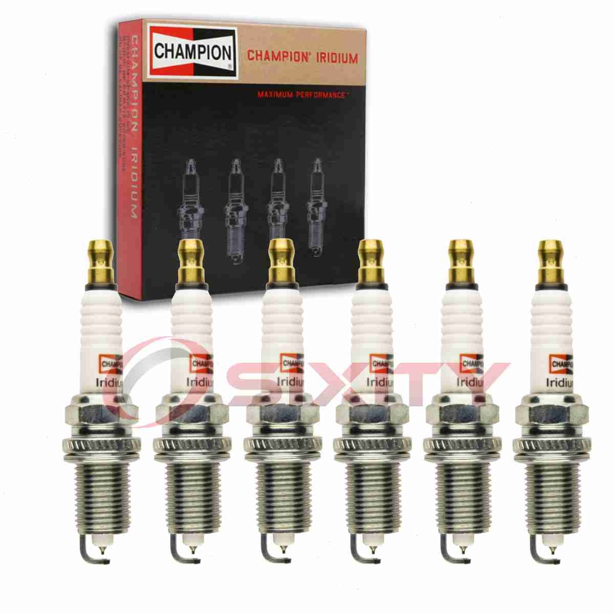 6 pc Champion Iridium Spark Plugs for 1993-1997 Toyota Land Cruiser 4.5L L6 lg