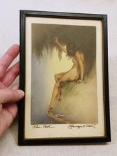 Fine Shaded Drypoint Art Etching - Female Nude "The Pool" by George T. Tobin