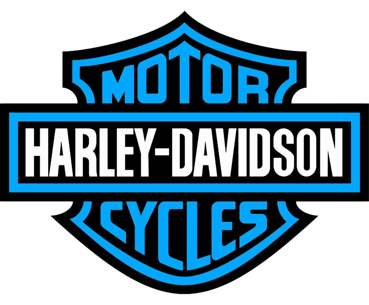 Harley Davidson Blue Logo Die Cut Laminated Vinyl Sticker/Decal