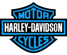 Harley Davidson Blue Logo Die Cut Laminated Vinyl Sticker/Decal