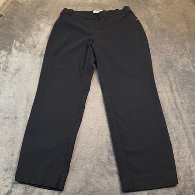 #ad Briggs Pull On Dress Pants Womens Size 12 Black Stretch Comfort Workwear $12.88