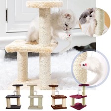 15.7" Cat Tower Tree Kitten Sisal Scratching Climbing Post Toy Indoor Play Rest
