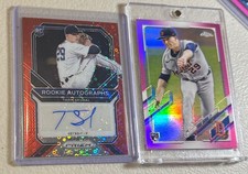 2021 Prizm Tarik Skubal RC Auto Red Disco /49 & Topps Chrome Pink RC #103. 2 SPs
