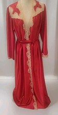Robe Red Lg Vtg Glamorous Long Satin/lace Bezduda Regency Union Label 50's Evc