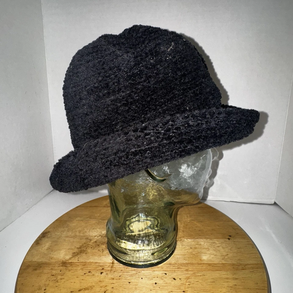 Sombrero Vintage Laplein Negro Boucle Cloche Hecho en Corea Años 70 80 Mujer’s Invierno Foto 4 de 4