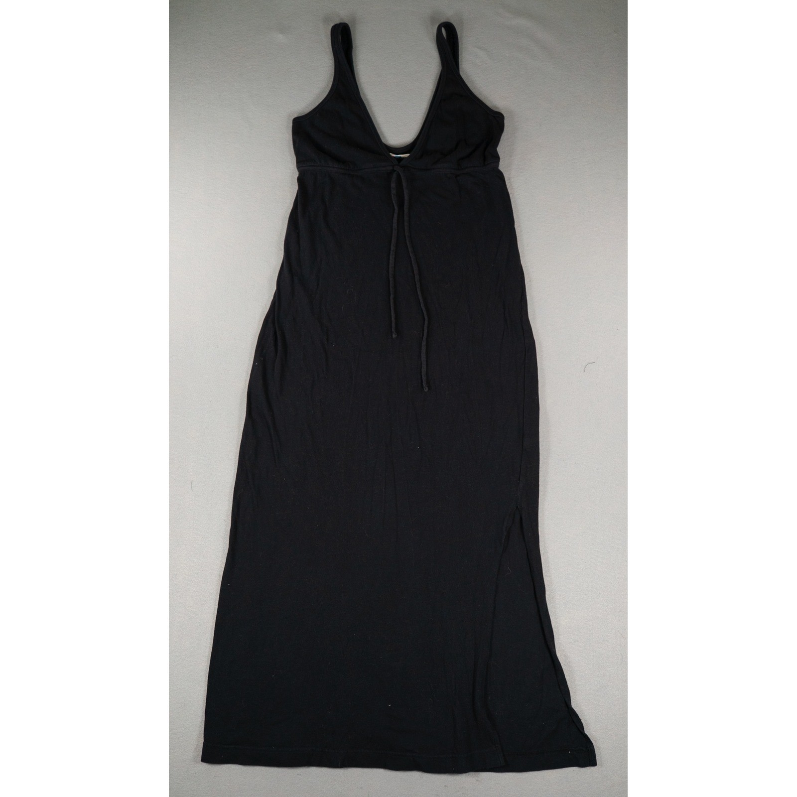 FP Beach Womens Maxi Dress Empire Waist V-Neck Side Slit Black Size S Cotton image 2
