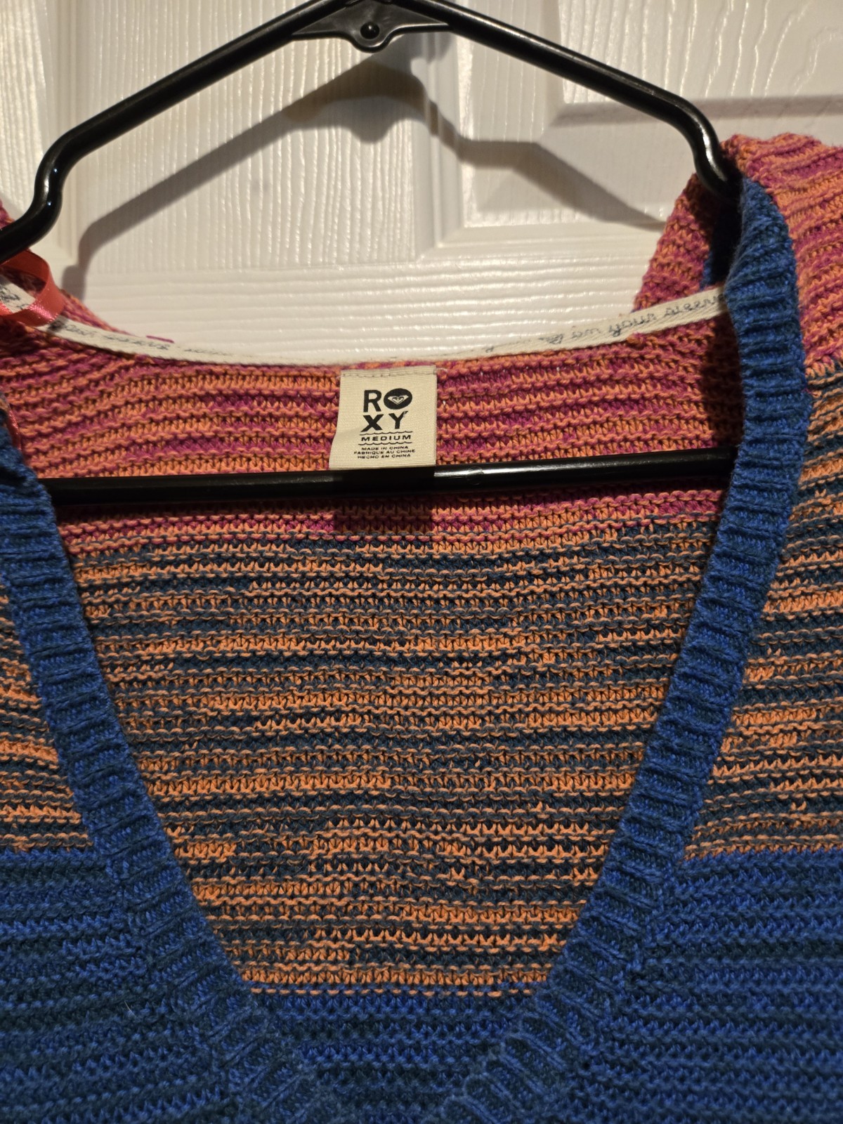 Roxy size medium sweater Hooded Multi Colored Lon… - image 18