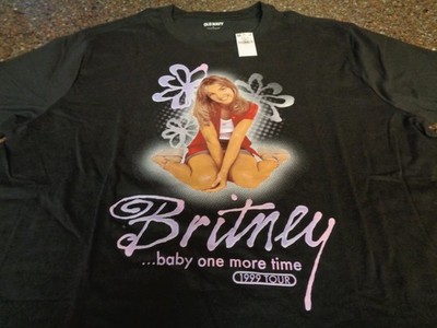 Britney Spears Baby One More Time 1999 Tour T-shirt Black Large SS Adult NWT New
