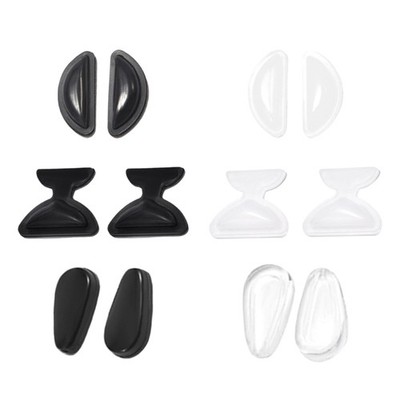 D Shape Air Cushions Nose Pads for Low Bridge Comfort 30 Pairs Black 1mm