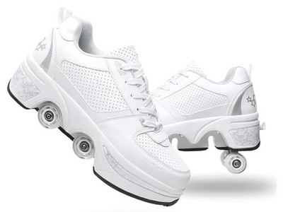 Unisex White Silver Roller Skate Shoes EUR Sz 37 US Wmns Sz 7 NIB