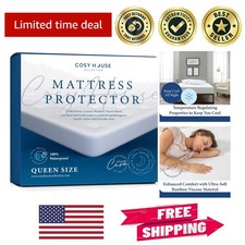 Queen Bamboo Mattress Protector - Soft, Noiseless  Waterproof Design