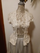 Ivory Lace Bolero Shrug Jacket Size 8