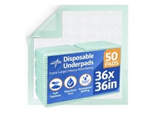 Medline Bed Pads Disposable Adult, Heavy Duty Chux Pads, 36x36, 50 Count,