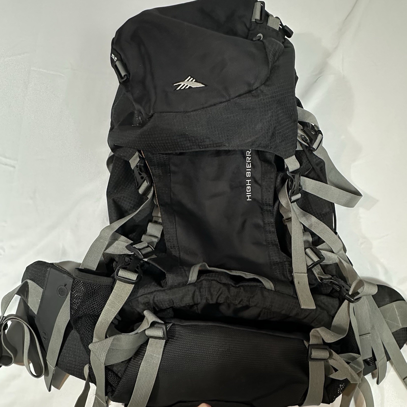High Sierra Explorer 55 Hiking Backpack Black Gray Ergo Fit 